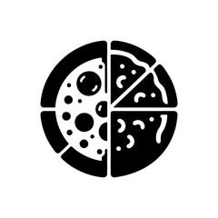 Flat Pizza Slice Design on White.