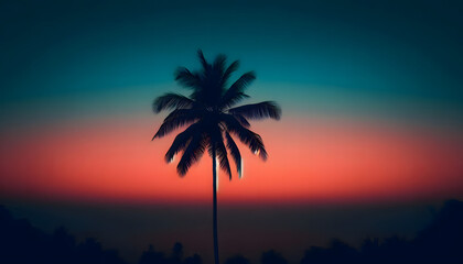 Obraz premium sunrise behind coconut tree