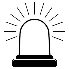 Fototapeta premium Emergency Siren Icon Vector Illustration Isolated On White Warning Symbol