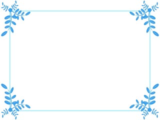 Blue leaves frame