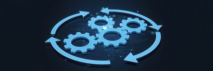 Continuous process, circular movement of gears.