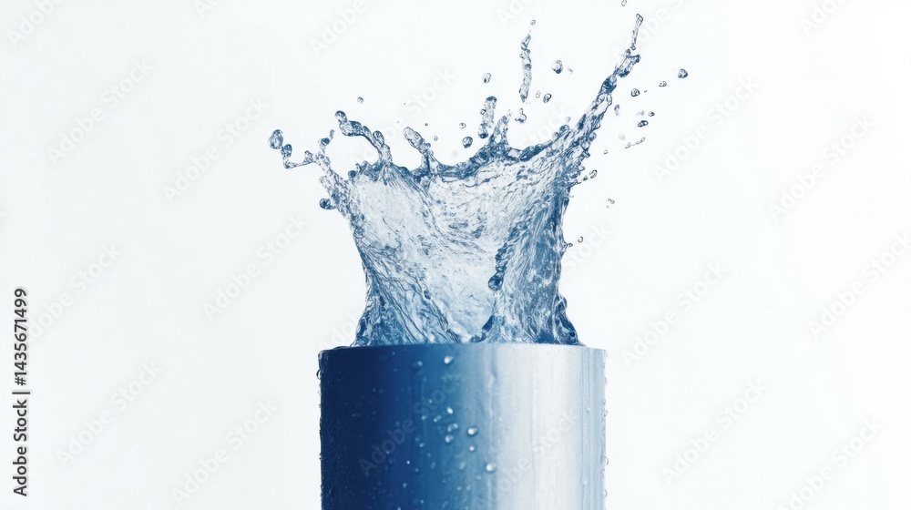 Poster a dynamic shot of water splashing upward from a drop impact.