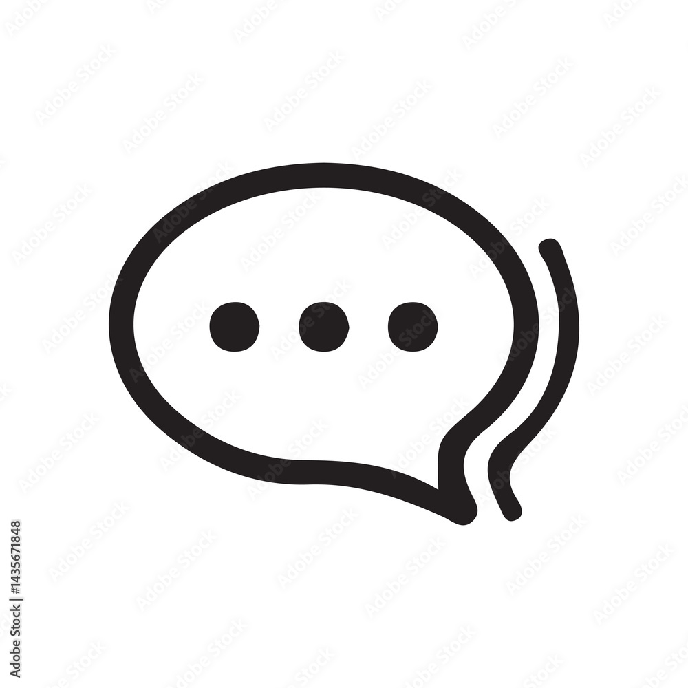 Poster text message icon set in line style.. social media message sign. vector illustration eps 10