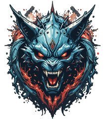 Monster designs with wild animal themes are suitable for screen printing t-shirts, stickers and others.
