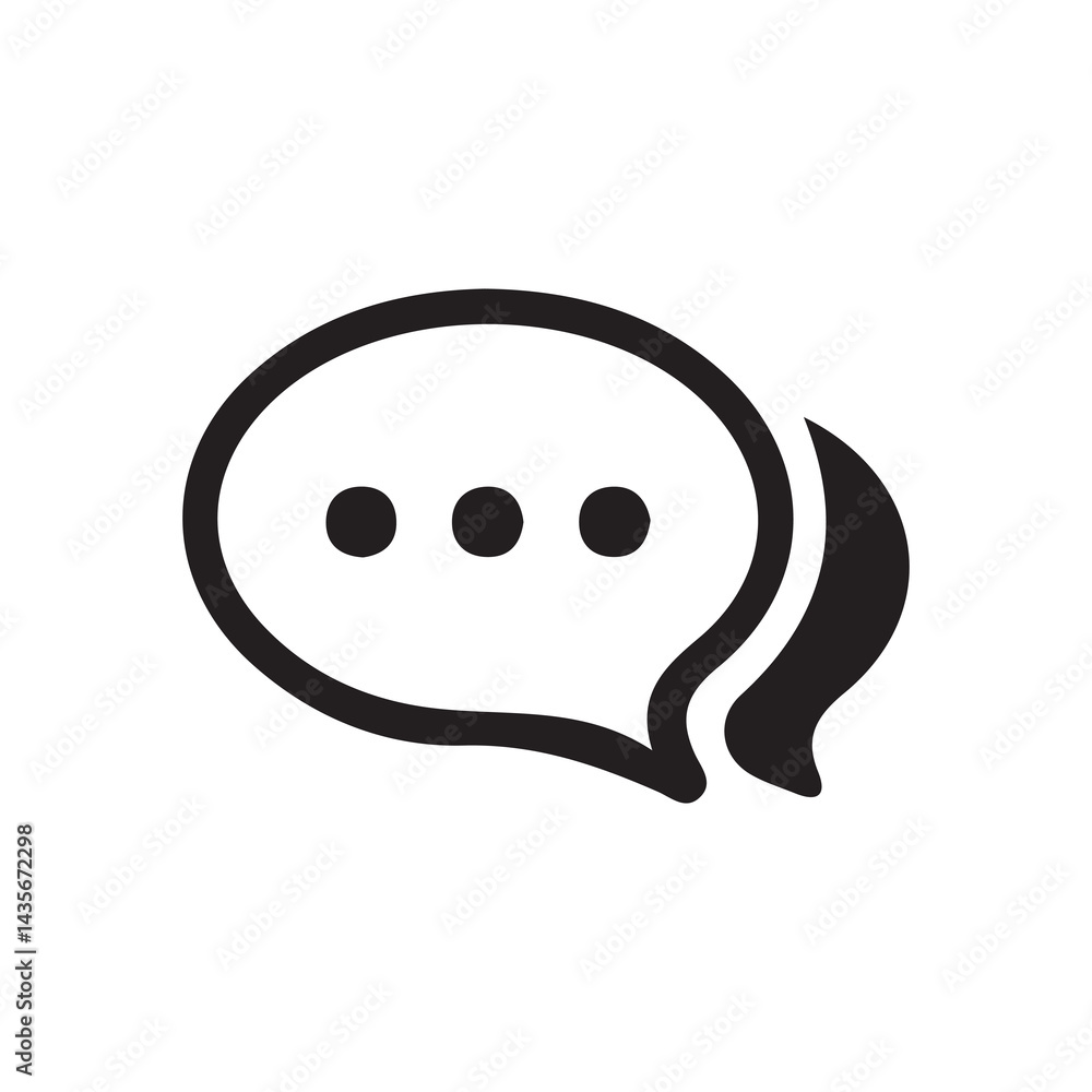 Poster text message icon set in line style.. social media message sign. vector illustration eps 10
