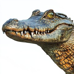Obraz premium Photo of Crocodile head renderedon Isolated on white background