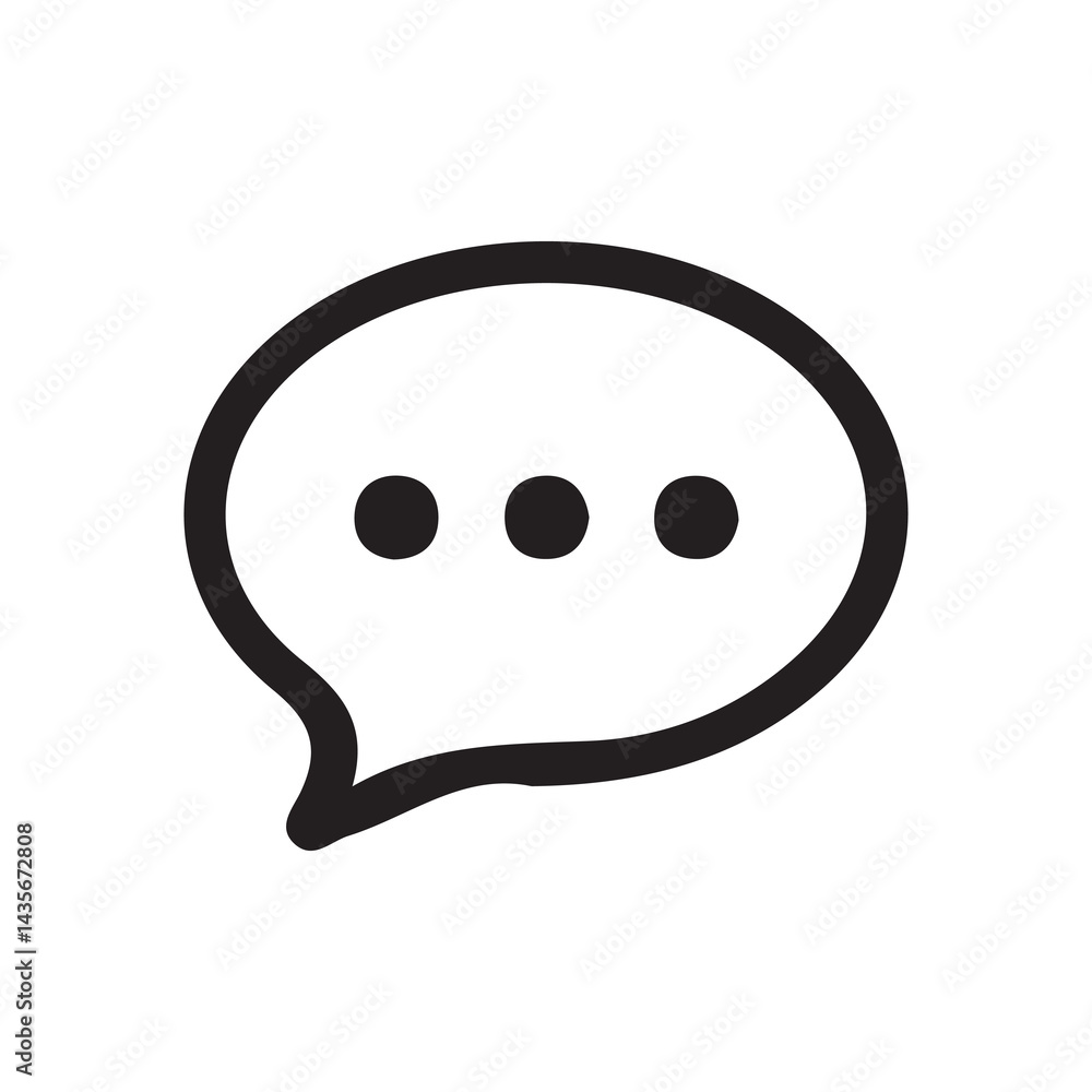 Poster text message icon set in line style.. social media message sign. vector illustration eps 10