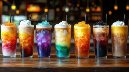 Colorful iced coffee drinks (1)