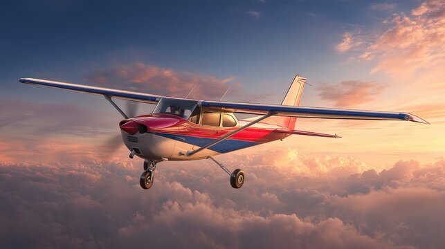 Cessna Aircraft Gliding Through a Clear Sky: A Symbol of Adventure and Travel