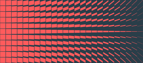 Tech-inspired abstract vector with radiating red rectangles and deep distortion abstract background. Great for sci-fi themes, conceptual wallpapers and energetic digital compositions. Wide abstraction