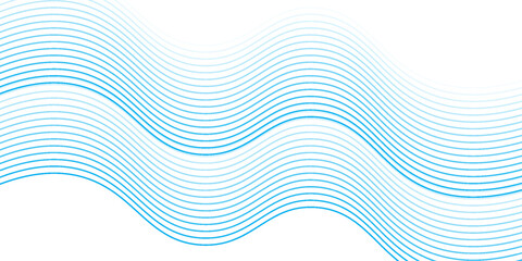 Abstract blue smooth waves on white background