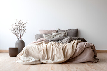 Serene Bedroom Minimalist Design Neutral Colors Calming Atmosphere Cozy Bed