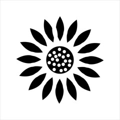 sun flower glyph icon vector illustration isolated on white background