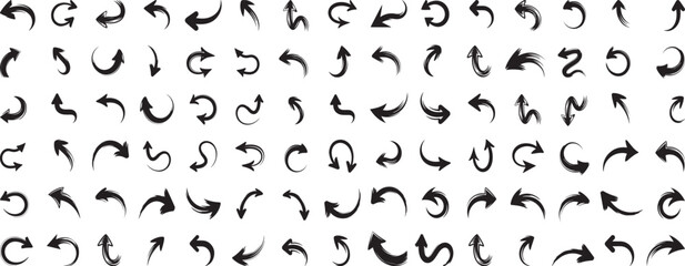 Dynamic Curved Arrow Icon Bundle Ideal for Fluid Navigation, Graphics, and User Interface Designs
