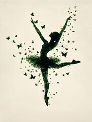Magical Ballerina Dancing Gracefully in a Cucumber Garden Stage