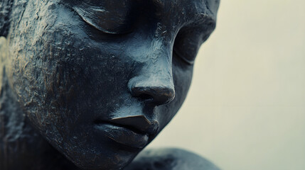 mothers day or women day art of lady in black sculpture textured style, Self care, love, acceptance concept.Mental health issue, feeling of frustrated, anxiety. Depression, mental health awareness 