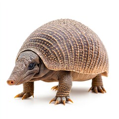 Photo of Close up Armadillo Isolated on white background,