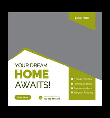 Luxury Apartment for Sale Social Media Post. Modern Apartment for Sale Social Media Template