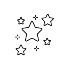 Obraz premium Stars And Sparkles Line Icon. Celestial Beauty, Magic, And Wonder Outline Symbol. Cosmic Inspiration And Night Sky Illustration. Editable Stroke. Isolated Vector Illustration