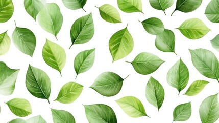 Delicate green leaves pattern