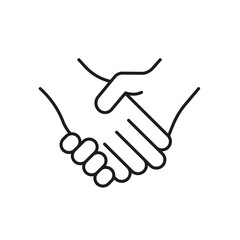 Handshake Line Icon. Partnership, Agreement, And Collaboration Outline Symbol. Business Deal And Cooperation Representation. Editable Stroke. Isolated Vector Illustration