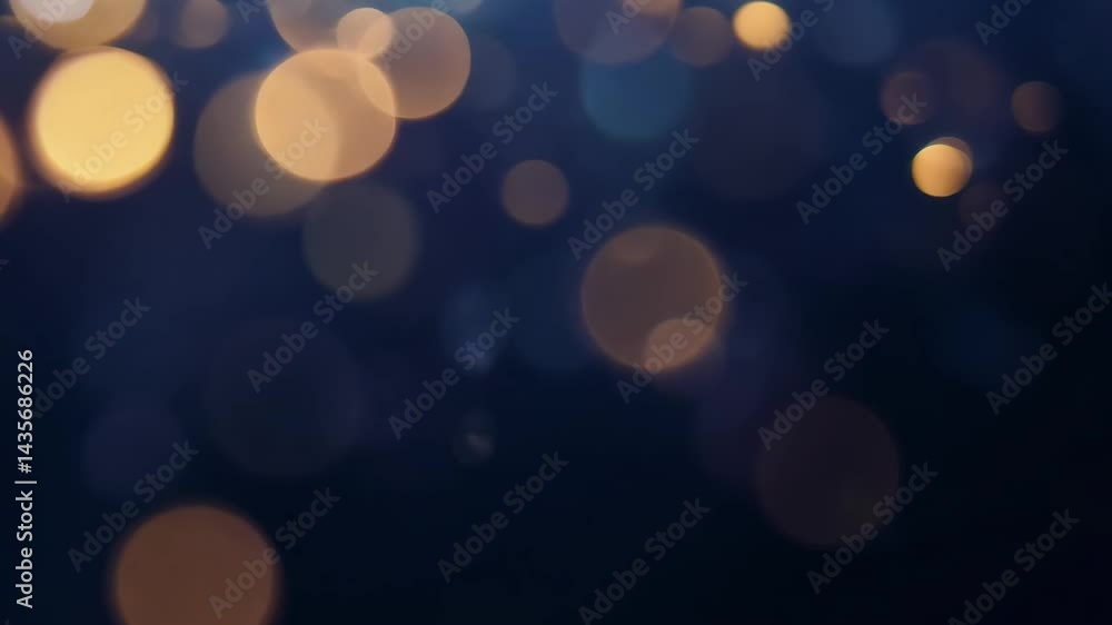 Poster warm and soft bokeh lights create dreamy background with glowing orbs