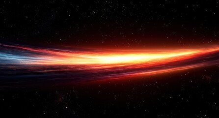 Celestial fiery cosmic energy stream across a starlit void.