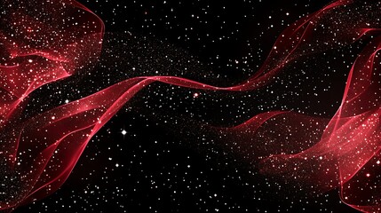 Red Cosmic Waves with Starry Night.