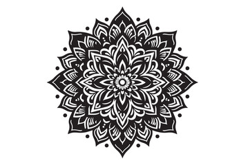 vector silhouette of a black mandala vector logo silhouette, mandala logo icon silhouette vector, mandala floral design silhouette vector, a black and white mandala silhouette design icon logo vector 