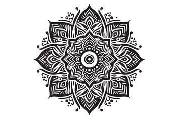vector silhouette of a black mandala vector logo silhouette, mandala logo icon silhouette vector, mandala floral design silhouette vector, a black and white mandala silhouette design icon logo vector 