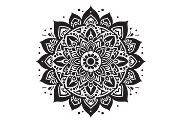 vector silhouette of a black mandala vector logo silhouette, mandala logo icon silhouette vector, mandala floral design silhouette vector, a black and white mandala silhouette design icon logo vector 