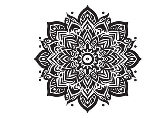 vector silhouette of a black mandala vector logo silhouette, mandala logo icon silhouette vector, mandala floral design silhouette vector, a black and white mandala silhouette design icon logo vector 