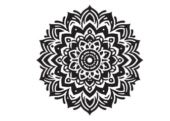 vector silhouette of a black mandala vector logo silhouette, mandala logo icon silhouette vector, mandala floral design silhouette vector, a black and white mandala silhouette design icon logo vector 