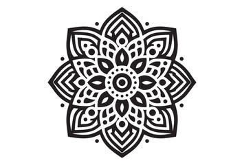 vector silhouette of a black mandala vector logo silhouette, mandala logo icon silhouette vector, mandala floral design silhouette vector, a black and white mandala silhouette design icon logo vector 