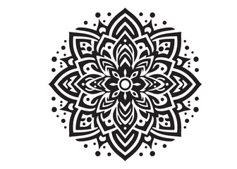 vector silhouette of a black mandala vector logo silhouette, mandala logo icon silhouette vector, mandala floral design silhouette vector, a black and white mandala silhouette design icon logo vector 