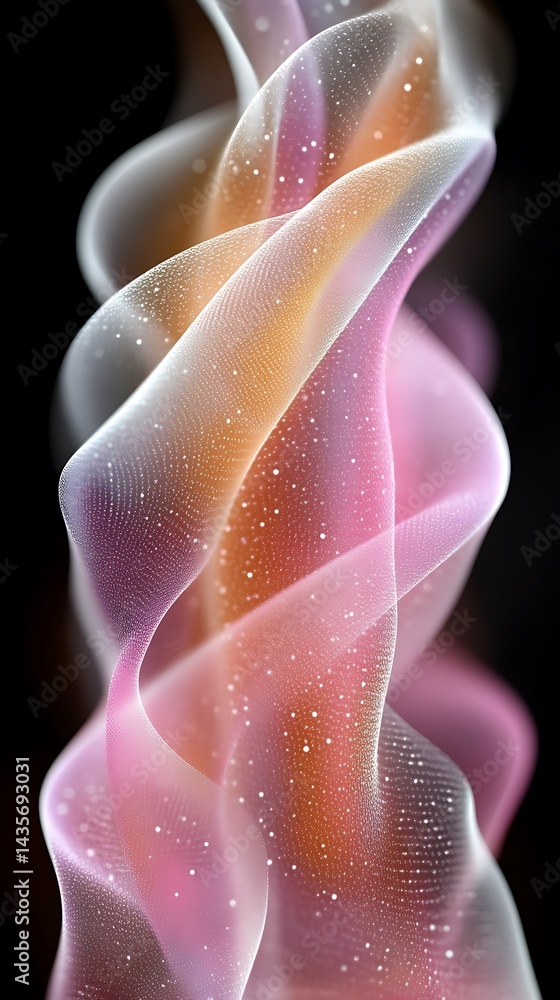 Canvas Prints abstract swirling pastel fabric with shimmering particles