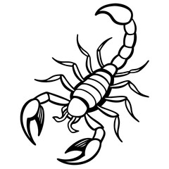 Scorpion Silhouette in Line Art