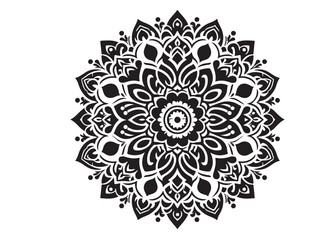 vector silhouette of a black mandala vector logo silhouette, mandala logo icon silhouette vector, mandala floral design silhouette vector, a black and white mandala silhouette design icon logo vector 