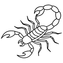 Scorpion Silhouette in Line Art