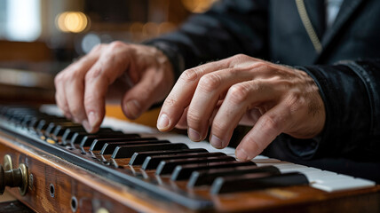 Fototapeta premium Fingers trembling slightly from hours of practice