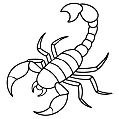 Scorpion Silhouette in Line Art