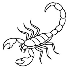 Scorpion Silhouette in Line Art