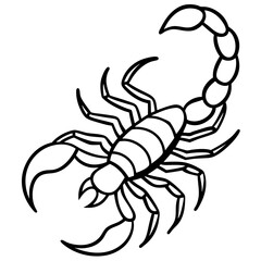 Scorpion Silhouette in Line Art