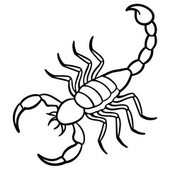 Scorpion Silhouette in Line Art