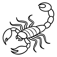 Scorpion Silhouette in Line Art