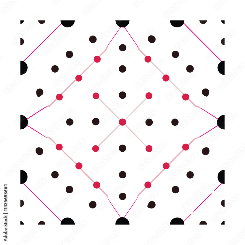 Poster geometric dot and line pattern with evenly spaced elements