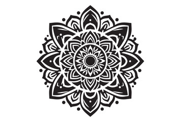 vector silhouette of a black mandala vector logo silhouette, mandala logo icon silhouette vector, mandala floral design silhouette vector, a black and white mandala silhouette design icon logo vector 
