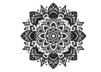 vector silhouette of a black mandala vector logo silhouette, mandala logo icon silhouette vector, mandala floral design silhouette vector, a black and white mandala silhouette design icon logo vector 