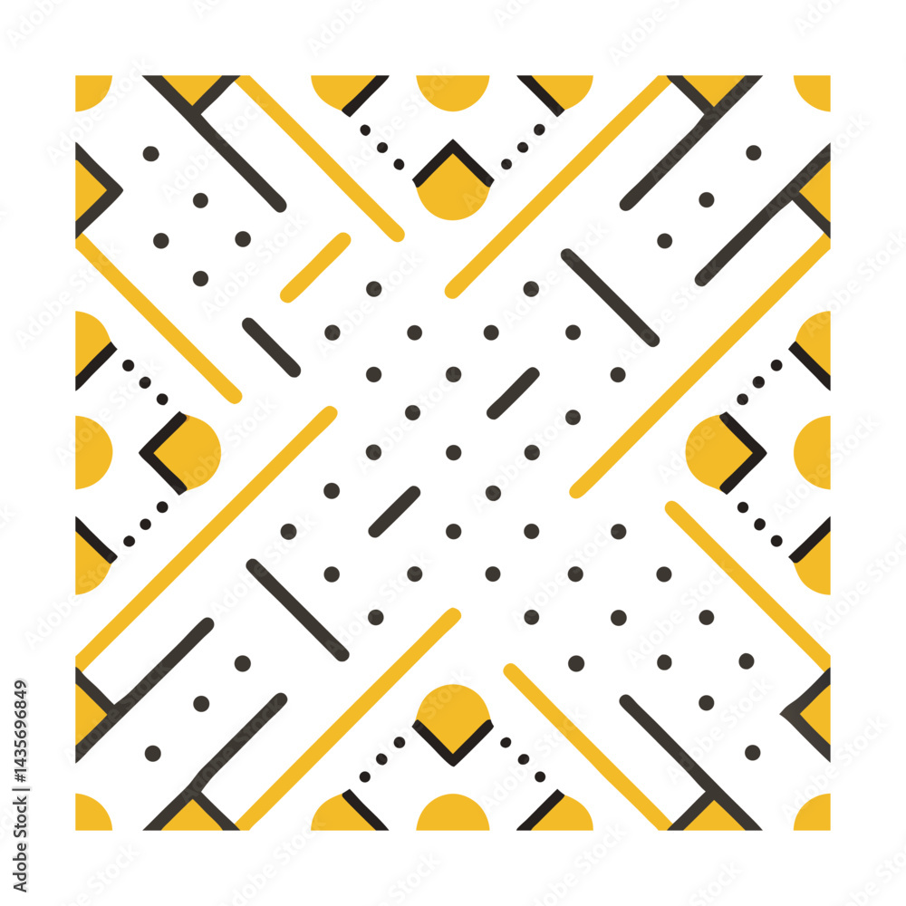 Poster geometric dot and line pattern with evenly spaced elements