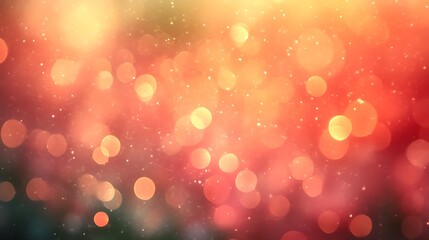 Abstract Red Orange Bokeh Background With Glitter